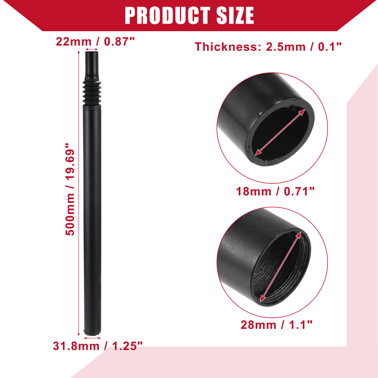 Universal Piece of 1 Aluminum Alloy, Iron MTB Mountain Bike Seat Post 31.8x500mm