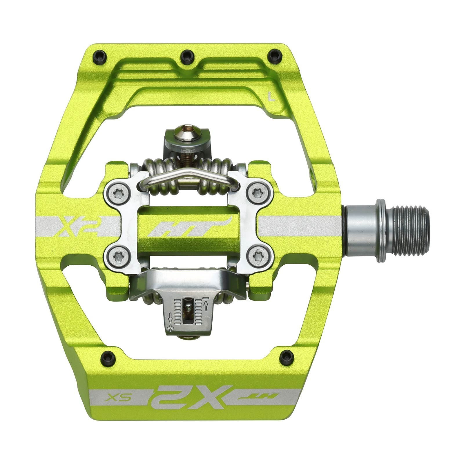 HT Components X2-SX Clipless Platform MTB Mountain Bike Pedals – Apple Green