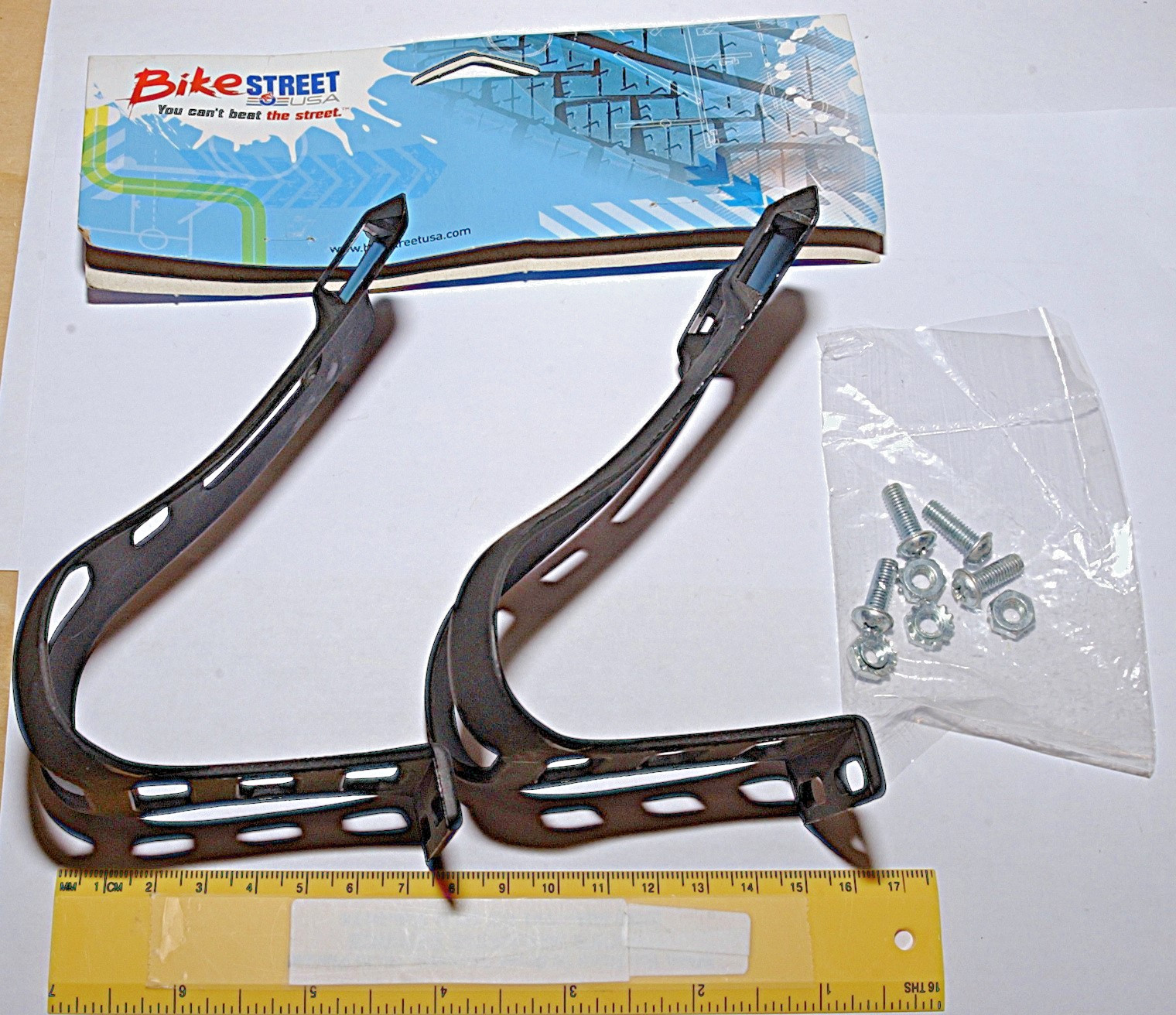 Bike-Street MT-3 Road Mountain Bicycle Pedal TOE CLIPS, Plastic, & 7cm Toe Depth
