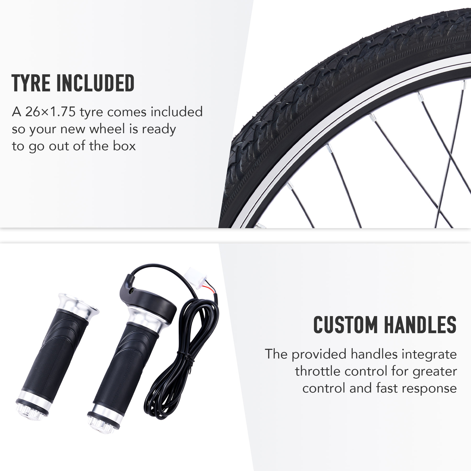 1000W/1500W Electric Bicycle Front/Rear Wheel + Tire E-Bike Conversion Motor Kit