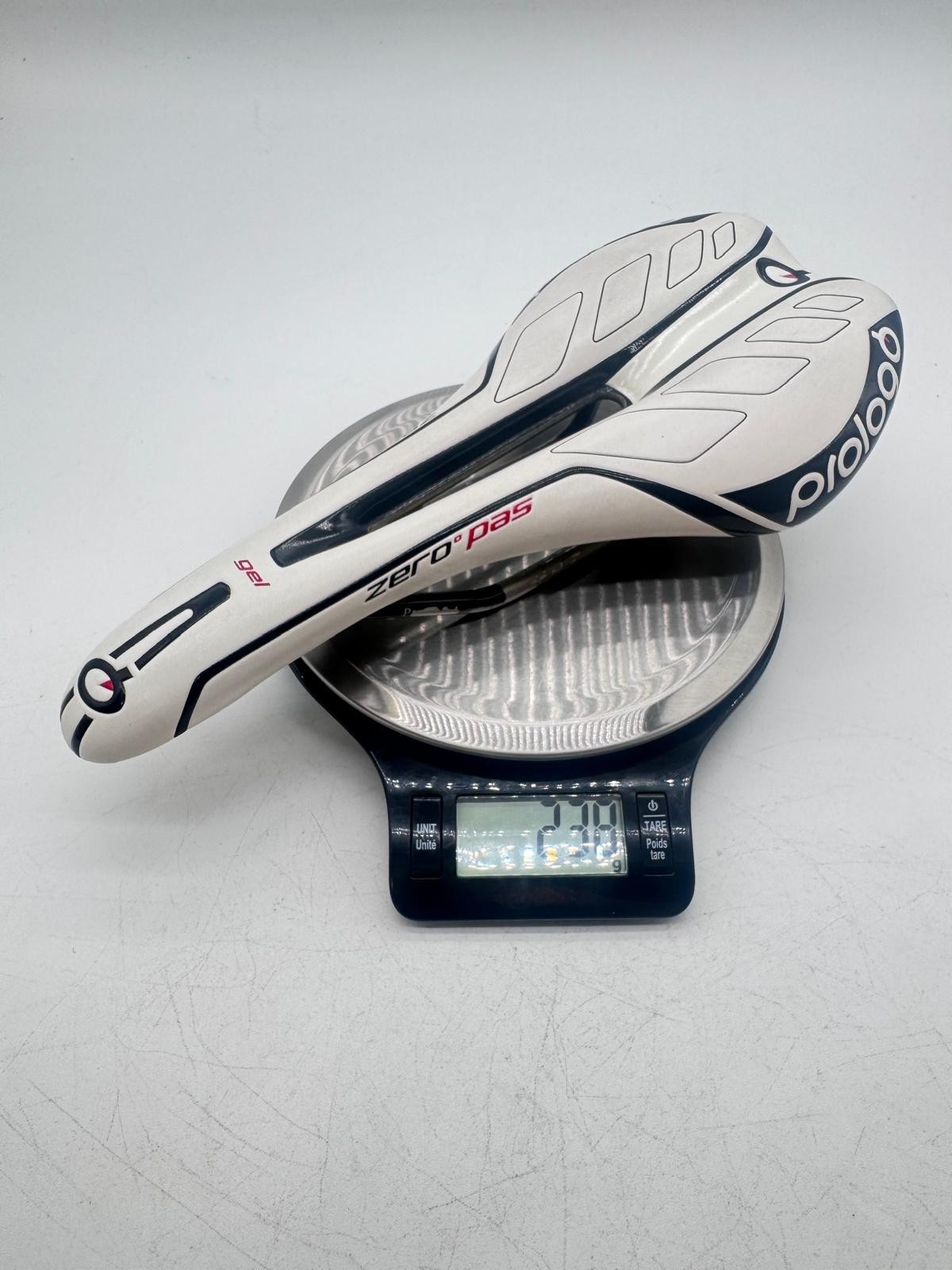 Prologo Zero Pass Gel Bicycle Saddle Pro White, Red and Black