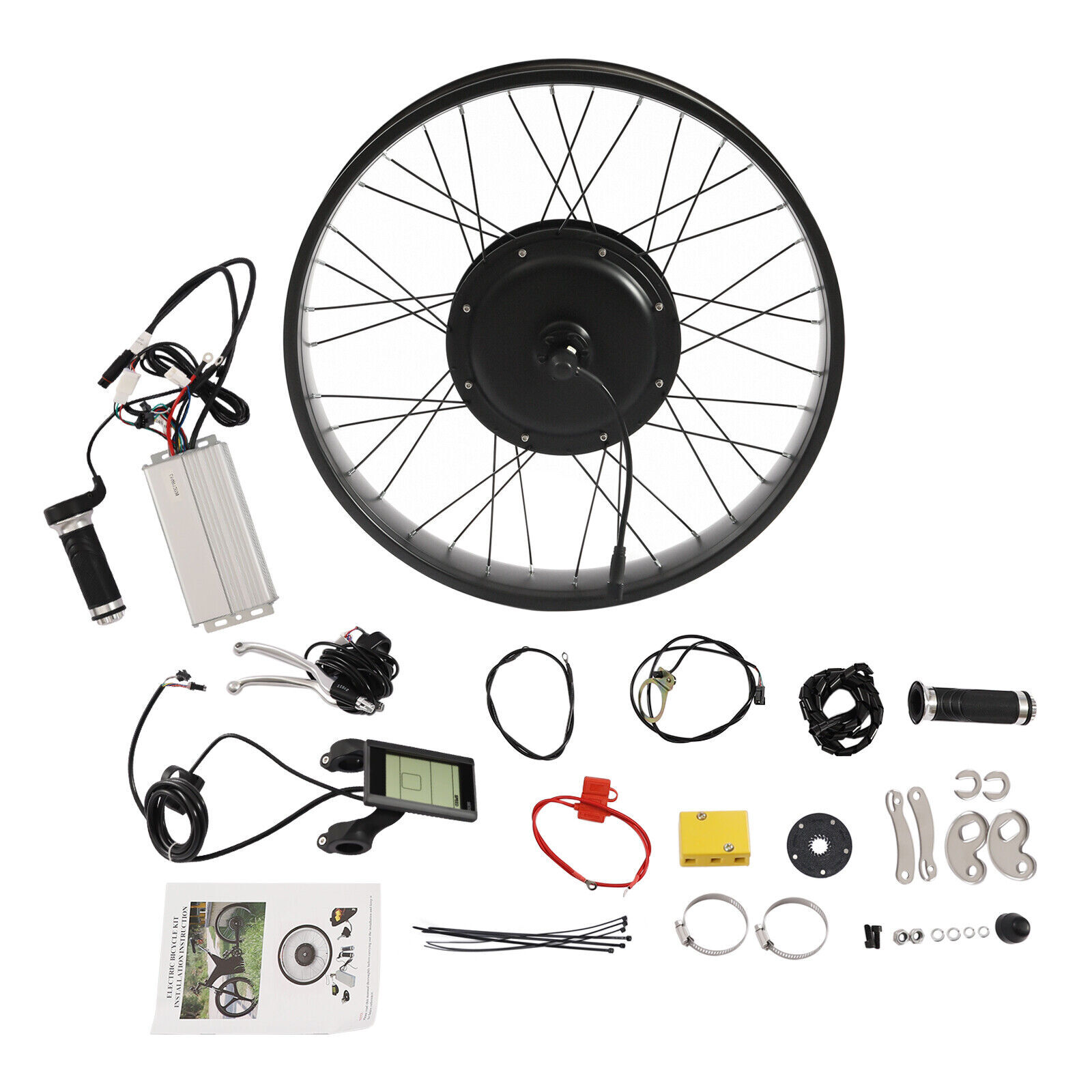 Fat Tire Electric Bicycle Motor 26″ 1200W E-Bike Rear Wheel LCD Conversion Kit
