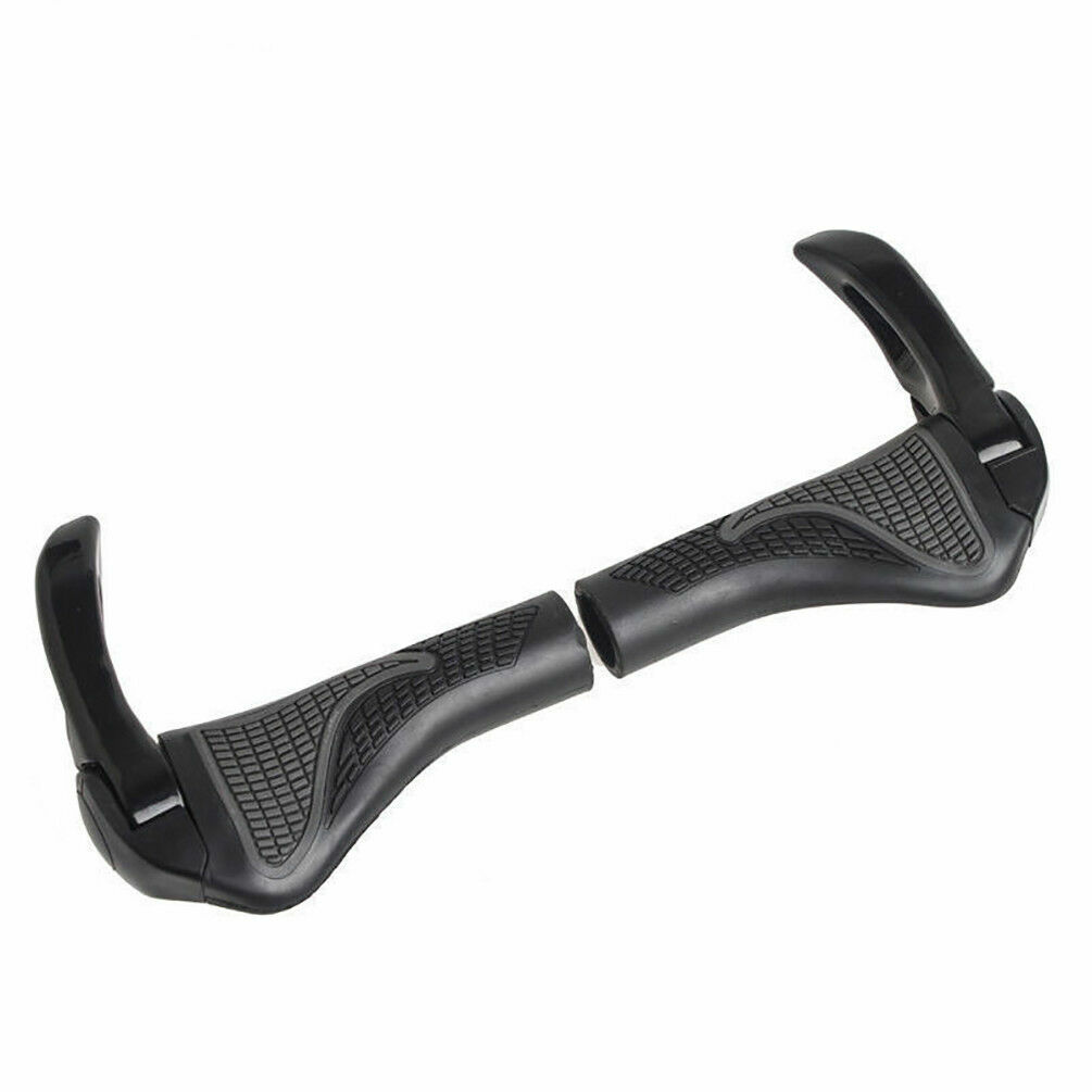 ROCKBROS MTB Bike Lock-on Handlebar Grips Rubber&Aluminum Barend Bar Ends Black