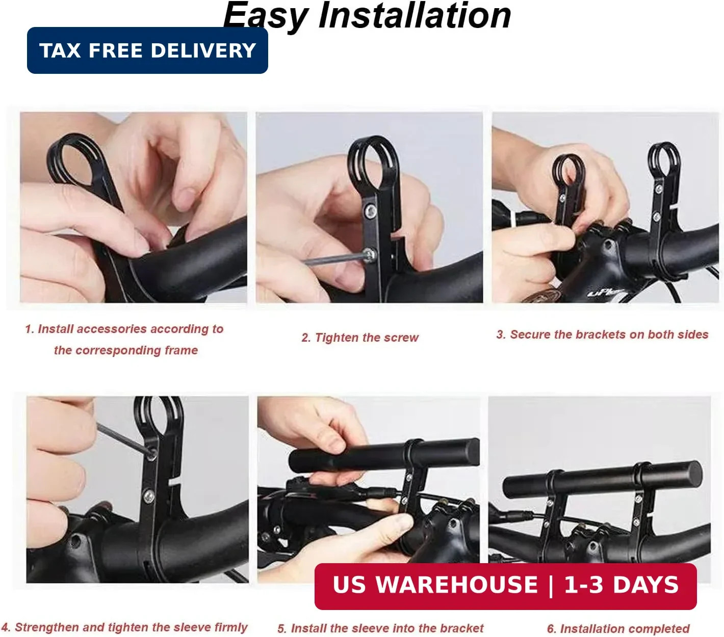 Bike Handlebar Extender with 8» Long Cross Bar, Aluminum Alloy 0.79″ Diameter H