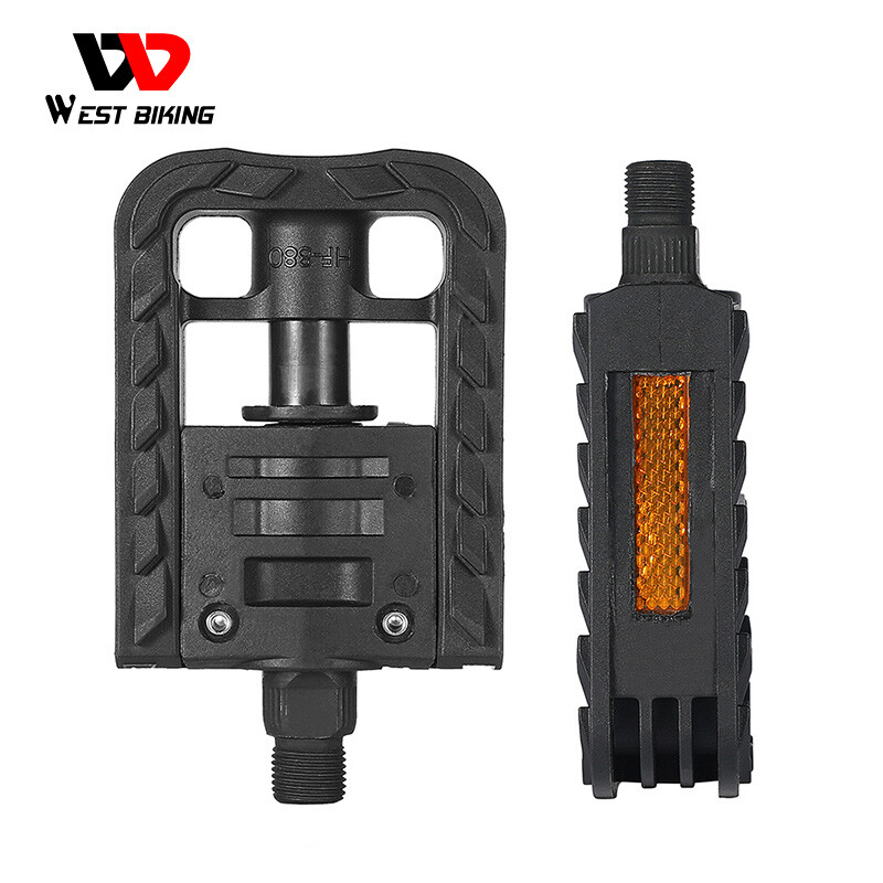 WEST BIKING Foldable Bicycle Pedals Nylon MTB Cycling Bike Folding Pedals 9/16in