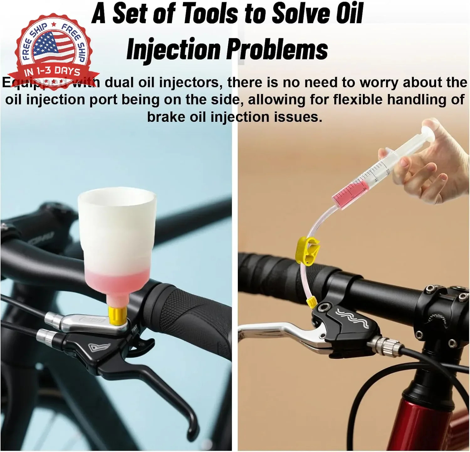 Brake Bleed Kit, Bicycle Hydraulic Brake Bleed Kit Including 150ML Mineral Oil f