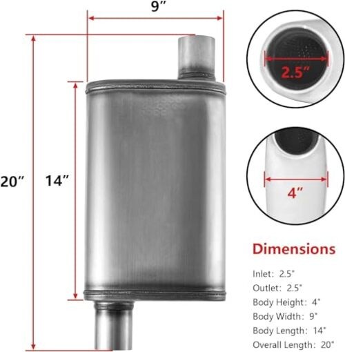 2.5 inch Universal Exhaust Mufflers,Muffler 2.5in OFF in | OFF out
