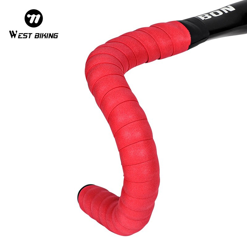 West Biking Road Bike Bicycle Handlebar Tape PU EVA Handlebar Tape Black One Pair