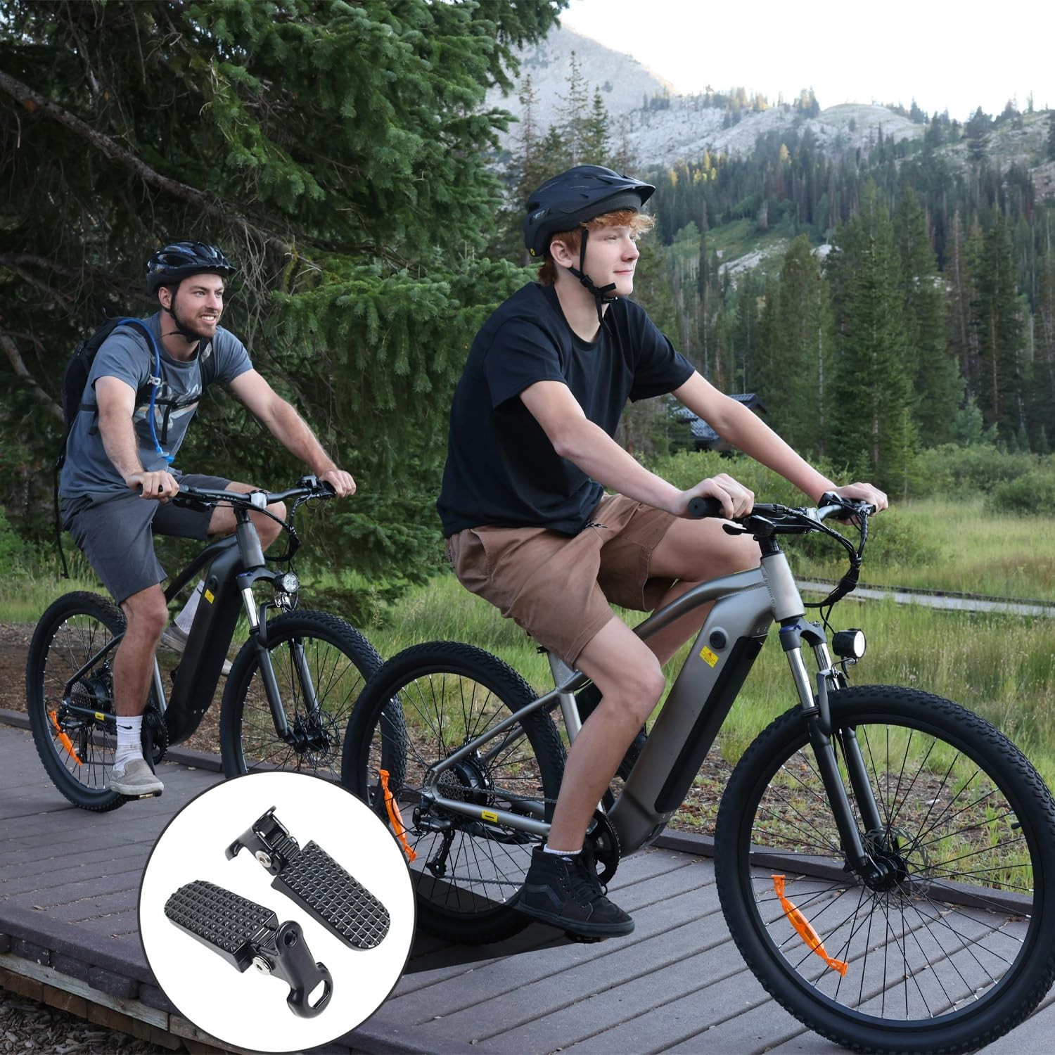 Reicyfang 1 Pair of Bike Foot Pegs, Aluminium Alloy Non-Slip One Size, Black