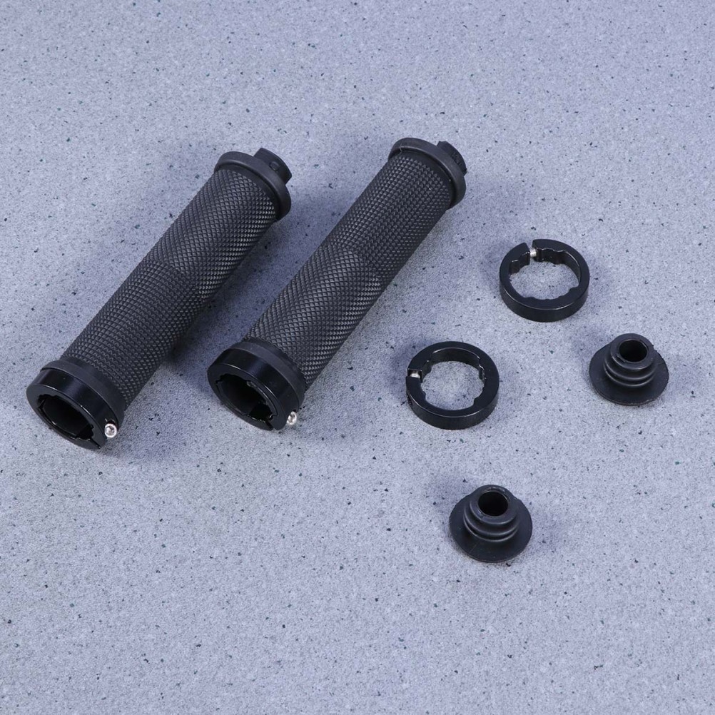 Set of 2 Durable Black Aluminum Alloy Handle Sleeves for Bike Shock Resistance
