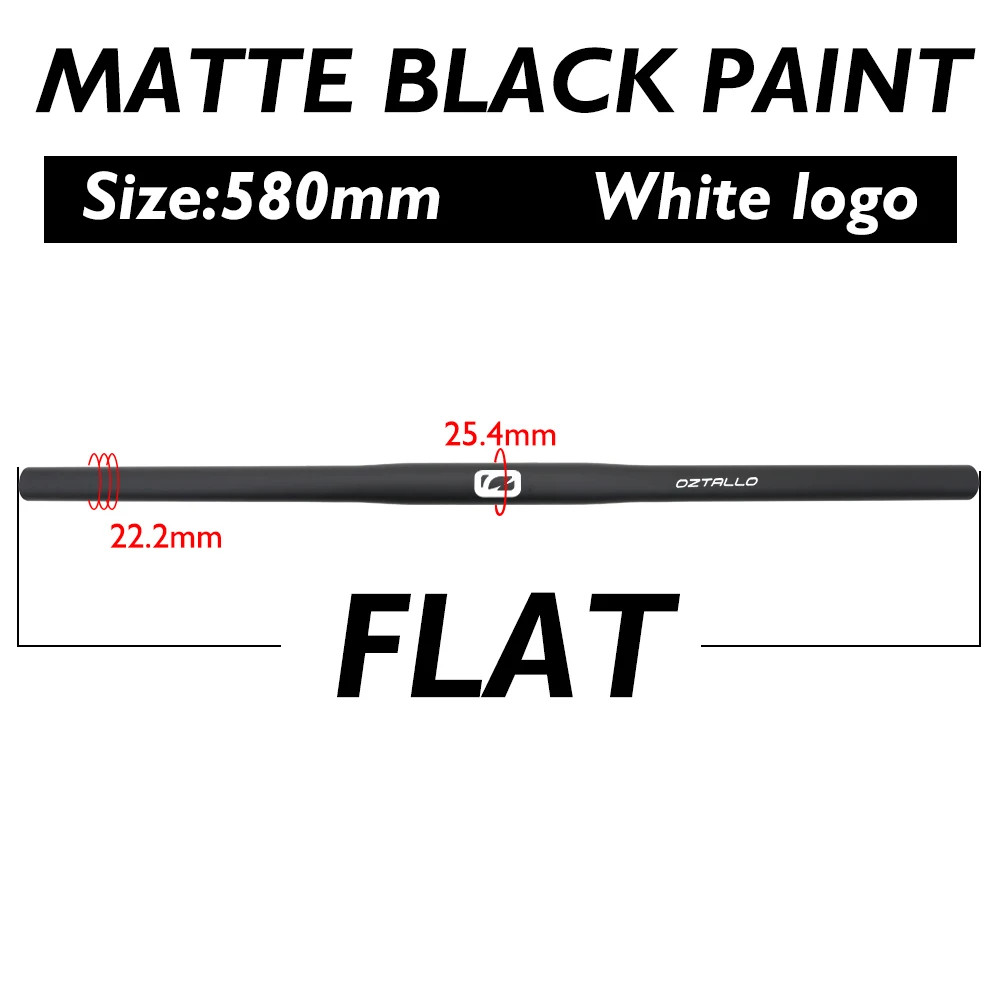 Carbon Fiber Mountain Bike Handlebars 25.4mm Clamp Diameter Flat Riser Bar