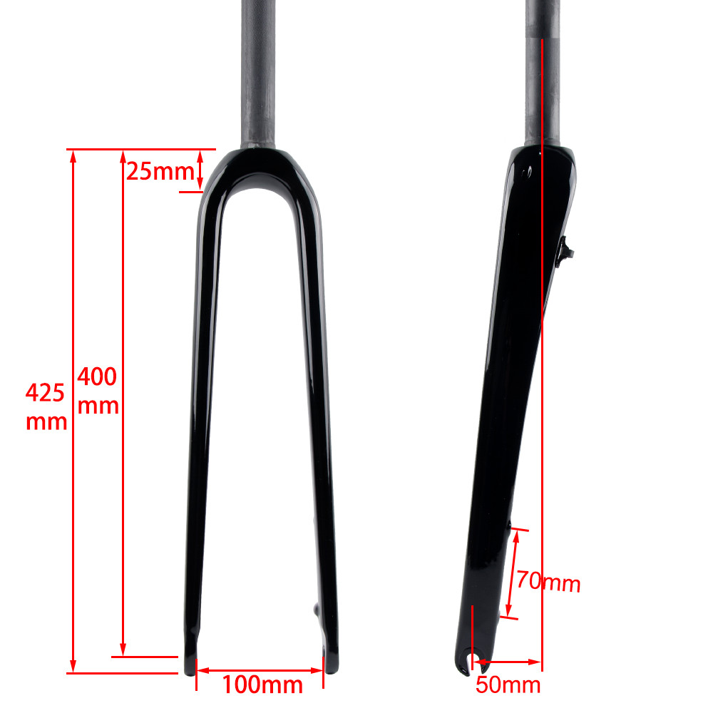 700C 42C Carbon fiber 1 1/8 road Gravel bike QR Fork – Flat Mount disc – matte