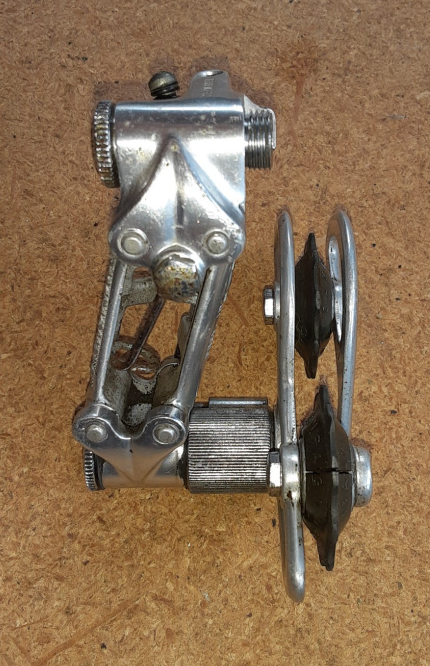 Used Vintage Campagnolo Nuovo Record Rear Derailleur, Pat. 1972 with bolt