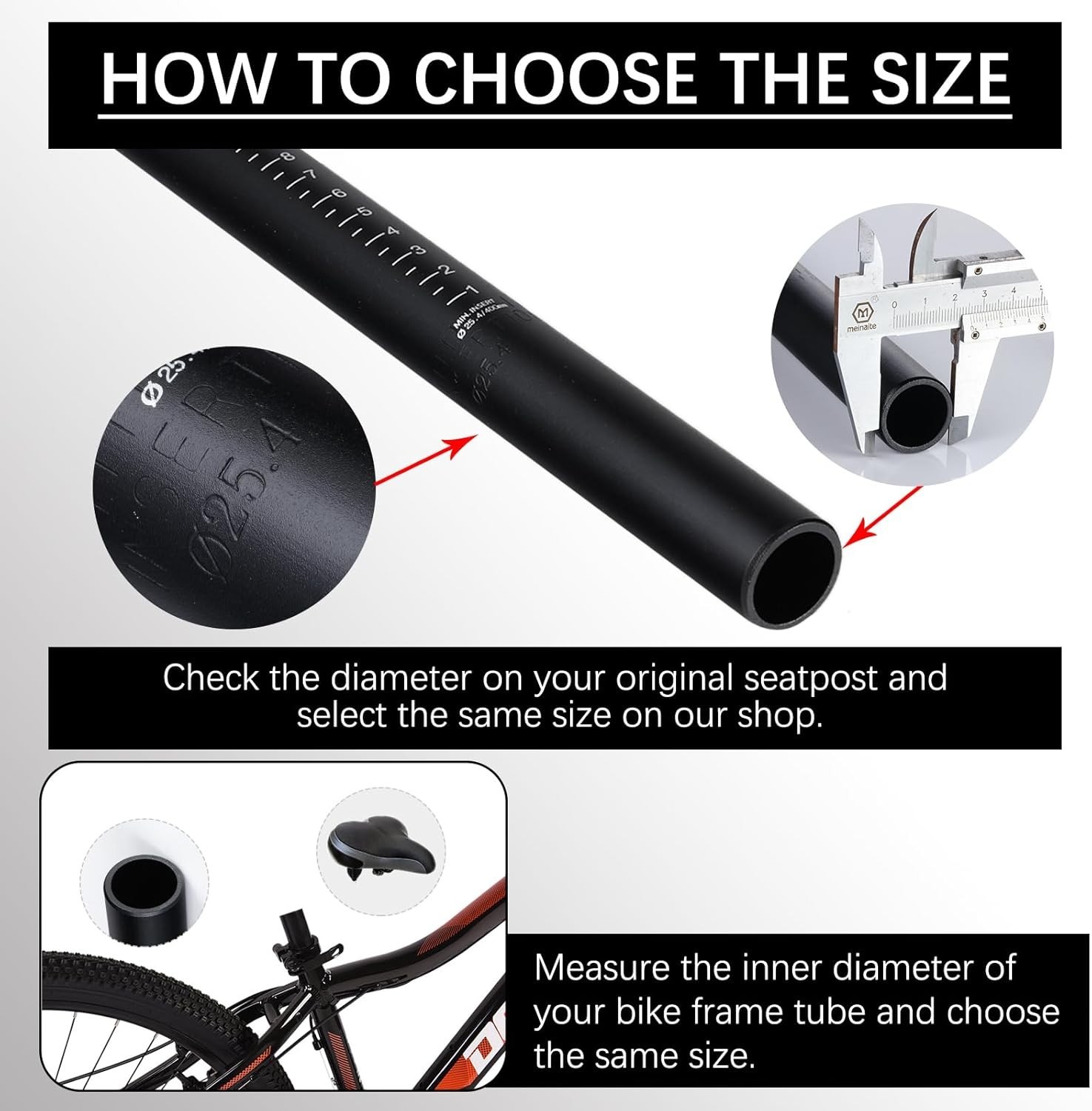 Durable 400mm Bike Seatpost – Universal Fit for Mountain, Road & Fixed Gear