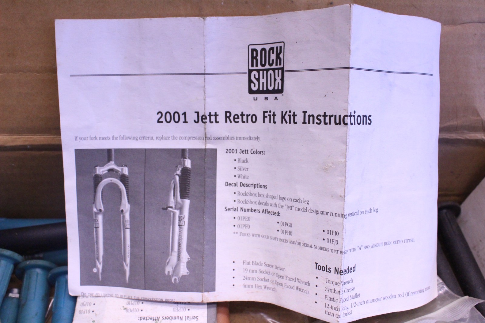 Vintage Rock Shox 2001 Jett Retro Fit Kit Misc Parts Lot