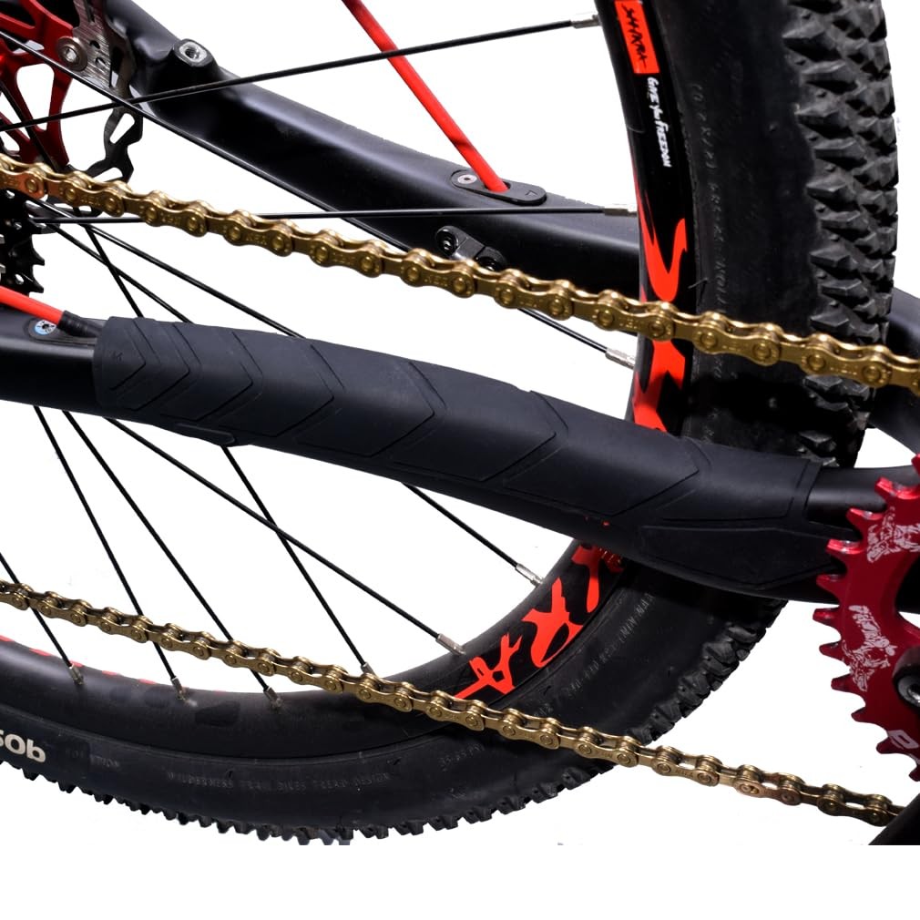 BESNIN Bike Chainstay Protector MTB Silicone Chain Stay Frame Guard NO, Black