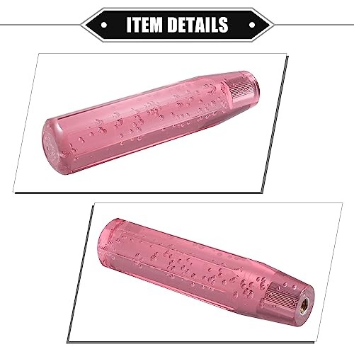 Gear Shift Knob Stick, 20cm Faux Crystal Transparent Bubble Gear Shifter Pink