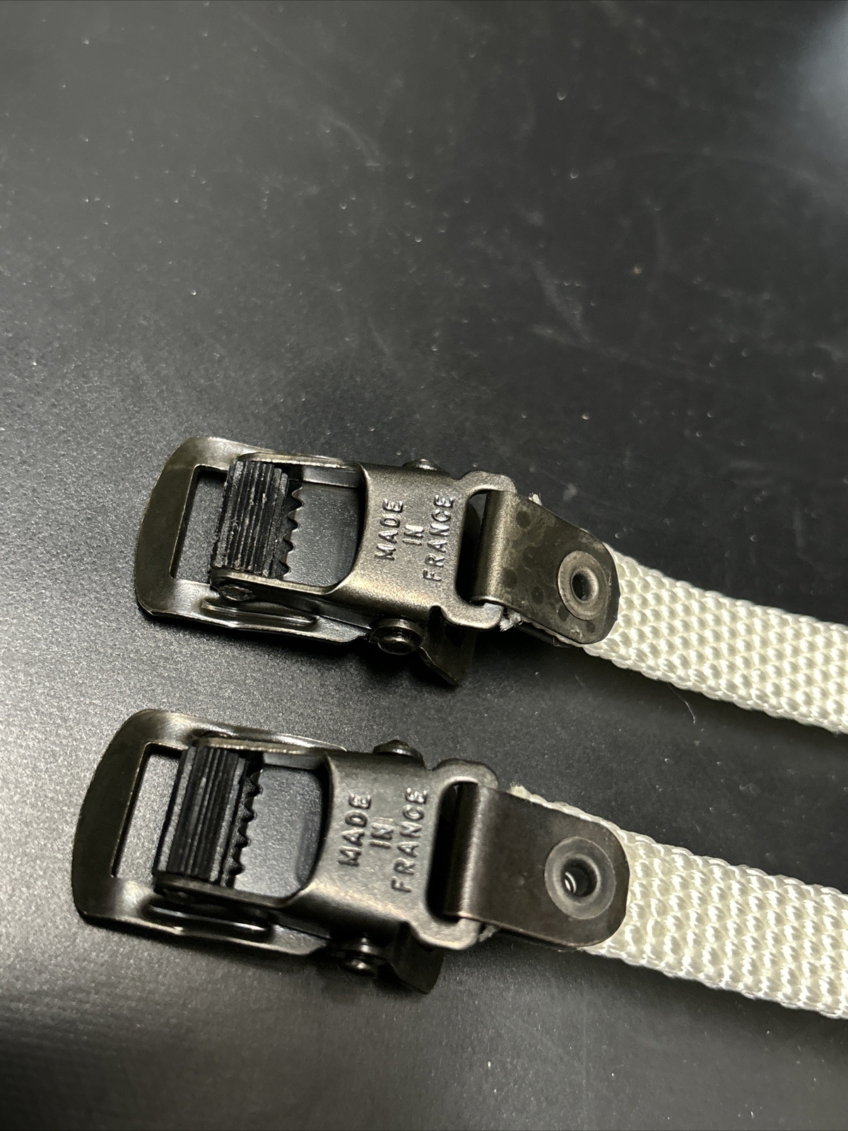 NOS Mt. Christophe White 440mm ATB Nylon Toe Straps Extra Long Fit: Gt Klein SE