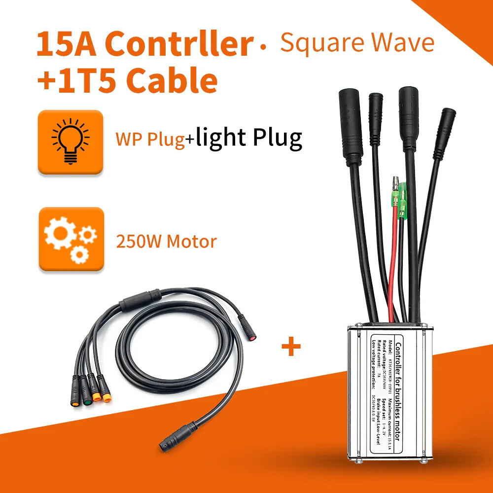 E-bike Controller 36V/48V 250W-1000W Waterproof Plug 15A/17A/22A/25A/30A Motor