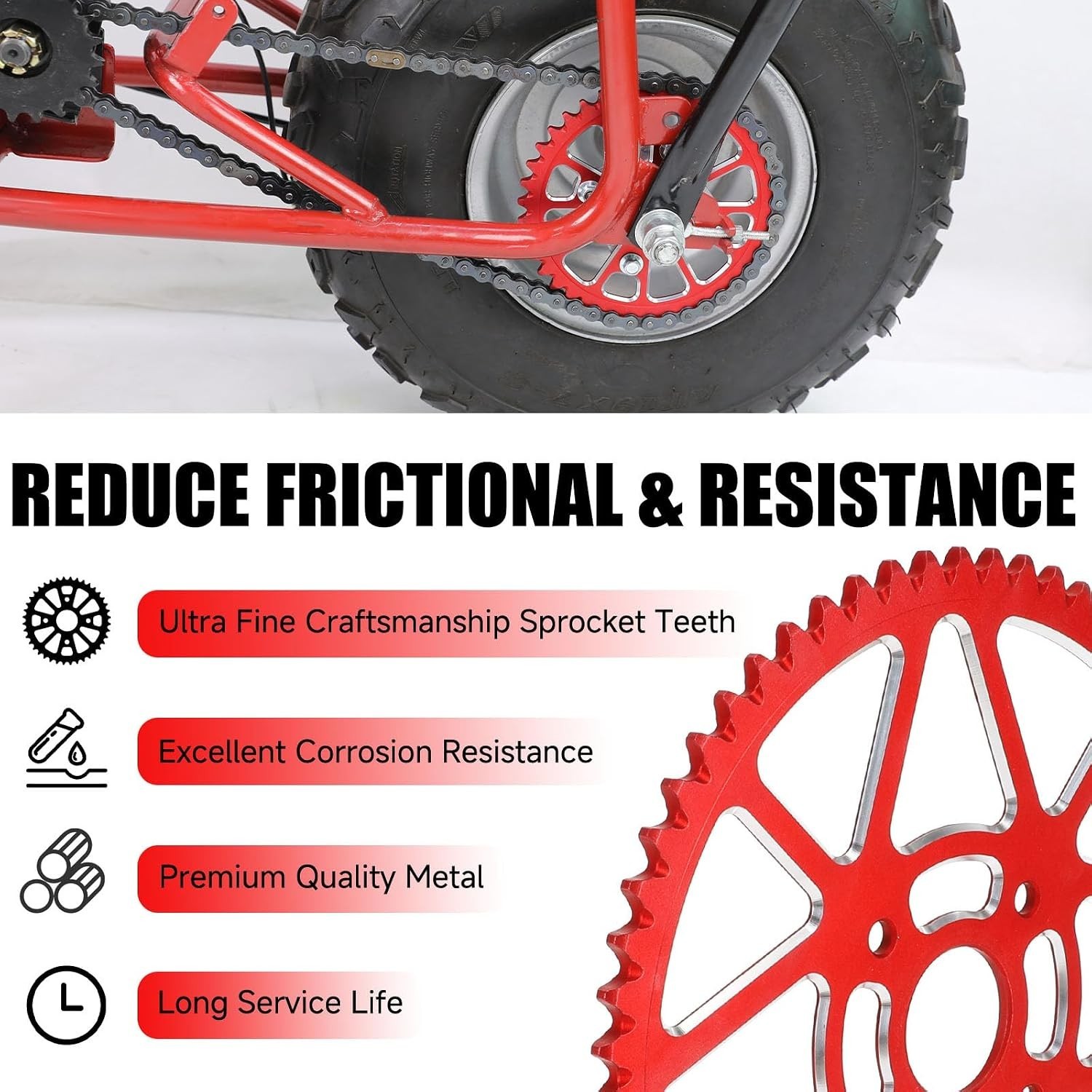 Lightweight 60T Sprocket for Mini Bikes – 7075 Aluminum Alloy, Optimized Torque