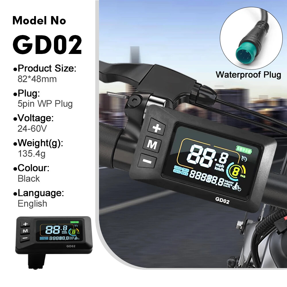 E-bike Display 24V 36V 48V 52V 60V 72V E-bike Colour SM/Waterproof Plug Display