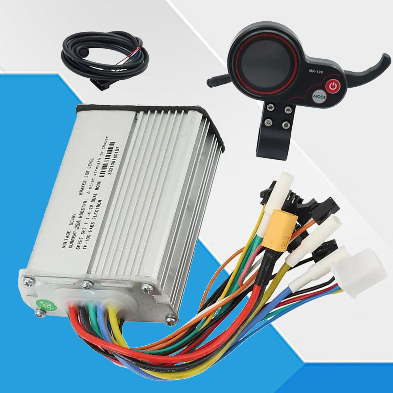 For Electric Scooter 1200W 48V-25A BLDC Controller + LCD & 6 Pin Cable Kit
