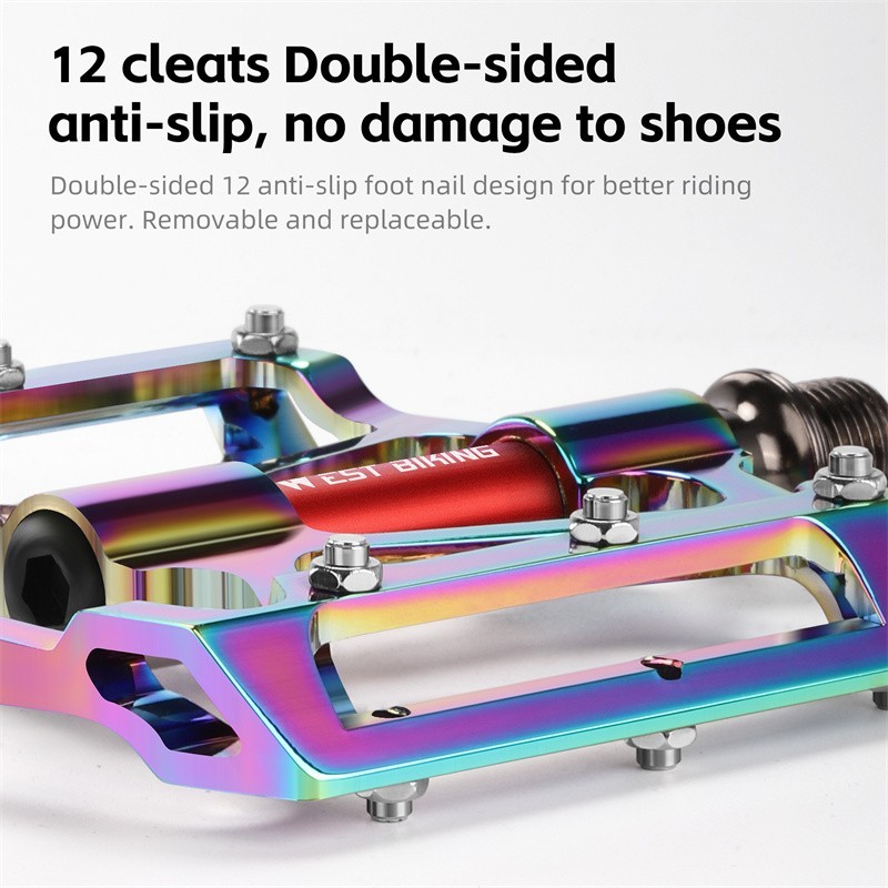WEST BIKING 3 Sealed Bearing 9/16″ Bicycle Pedals Cycling Bike Pedals Colorful