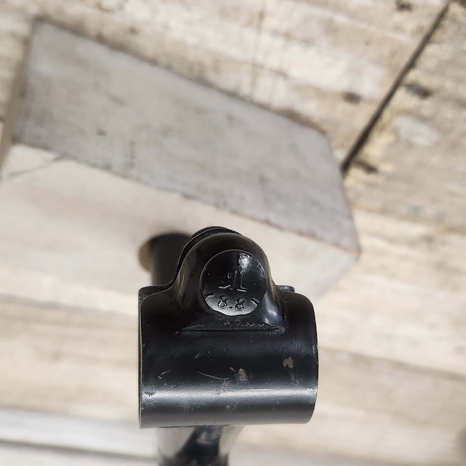 1990s Black Steel Bicycle Quill Stem 21.1mm Quill 25.4mm Clamp 80mm Reach