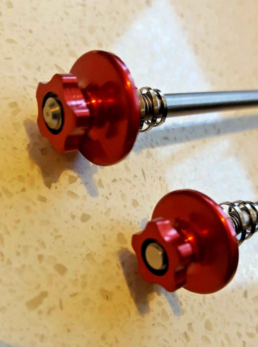 SKEWERS, Titanium & Alloy, «AEROZINE» 45 g, a pair, Quality, Strong & Red Anod.