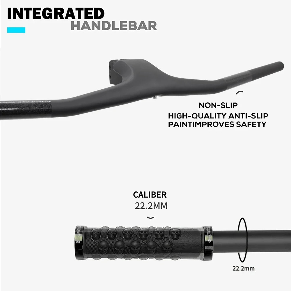 -30 Degree Full Carbon Fiber Internal Cable Integrated Cockpit MTB Handlebar