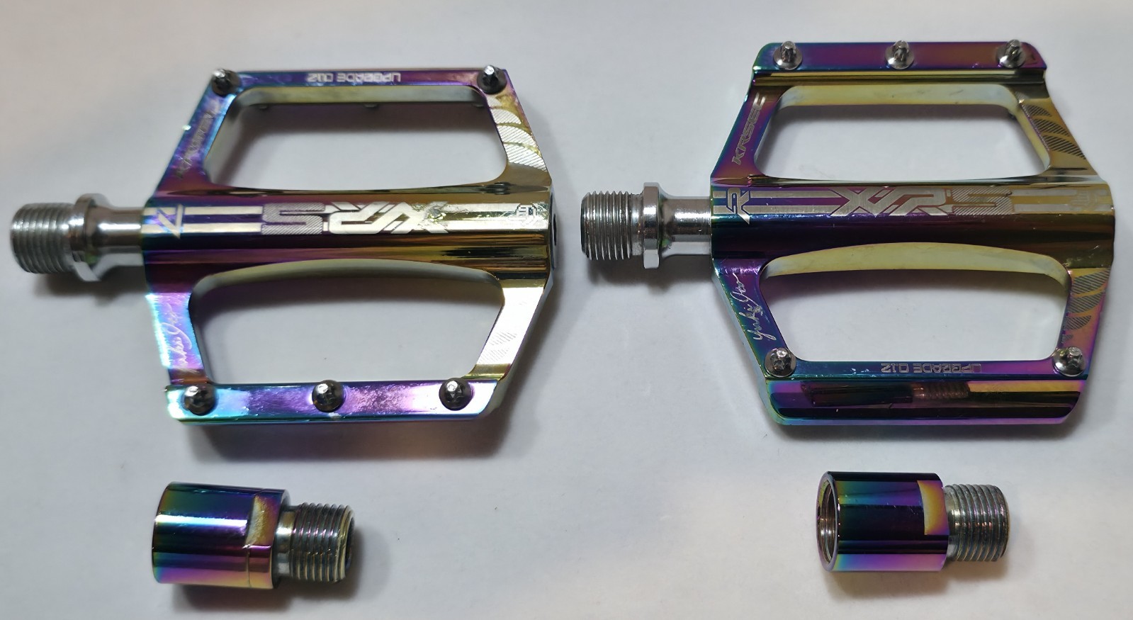 XRS7ePedals – Alloy – Oil Slick – Road Gravel Mountain BMX Bike Pedal 9/16″