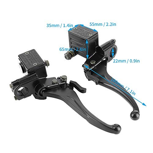 Brake Lever, Pair of 22mm / 0.9in Hydraulic Clutch Front Rear Brake Pump with