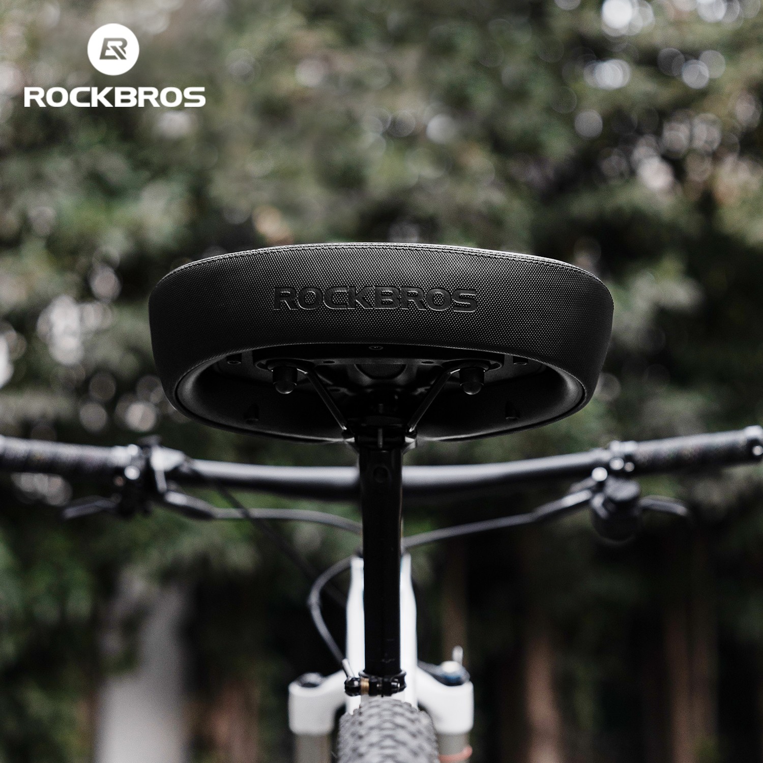 ROCKBROS Wide Bike Seat Oversized Bike Saddle Comfortable Padded Shock Absorbing