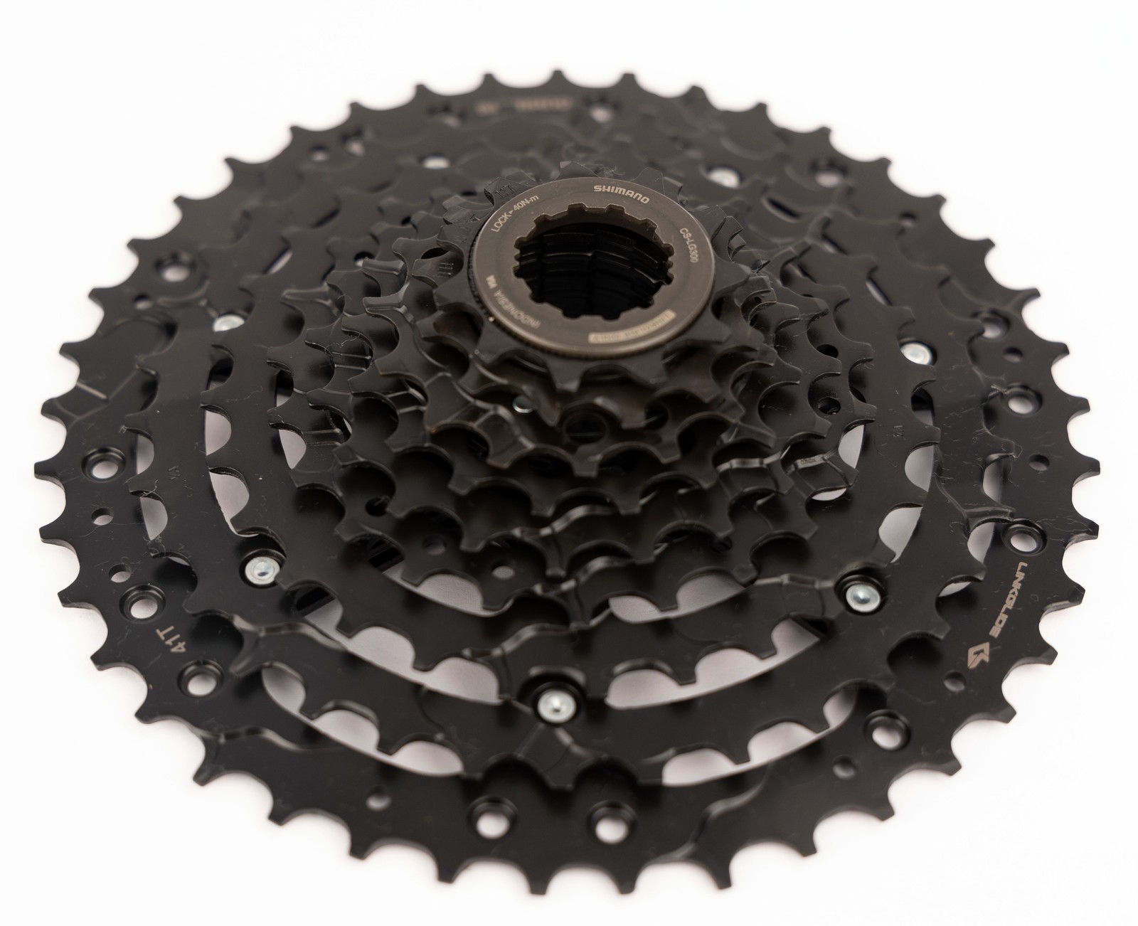 Shimano CUES CS-LG300-9 Cassette 9-Speed 11-41T LINKGLIDE Black, E-Bike