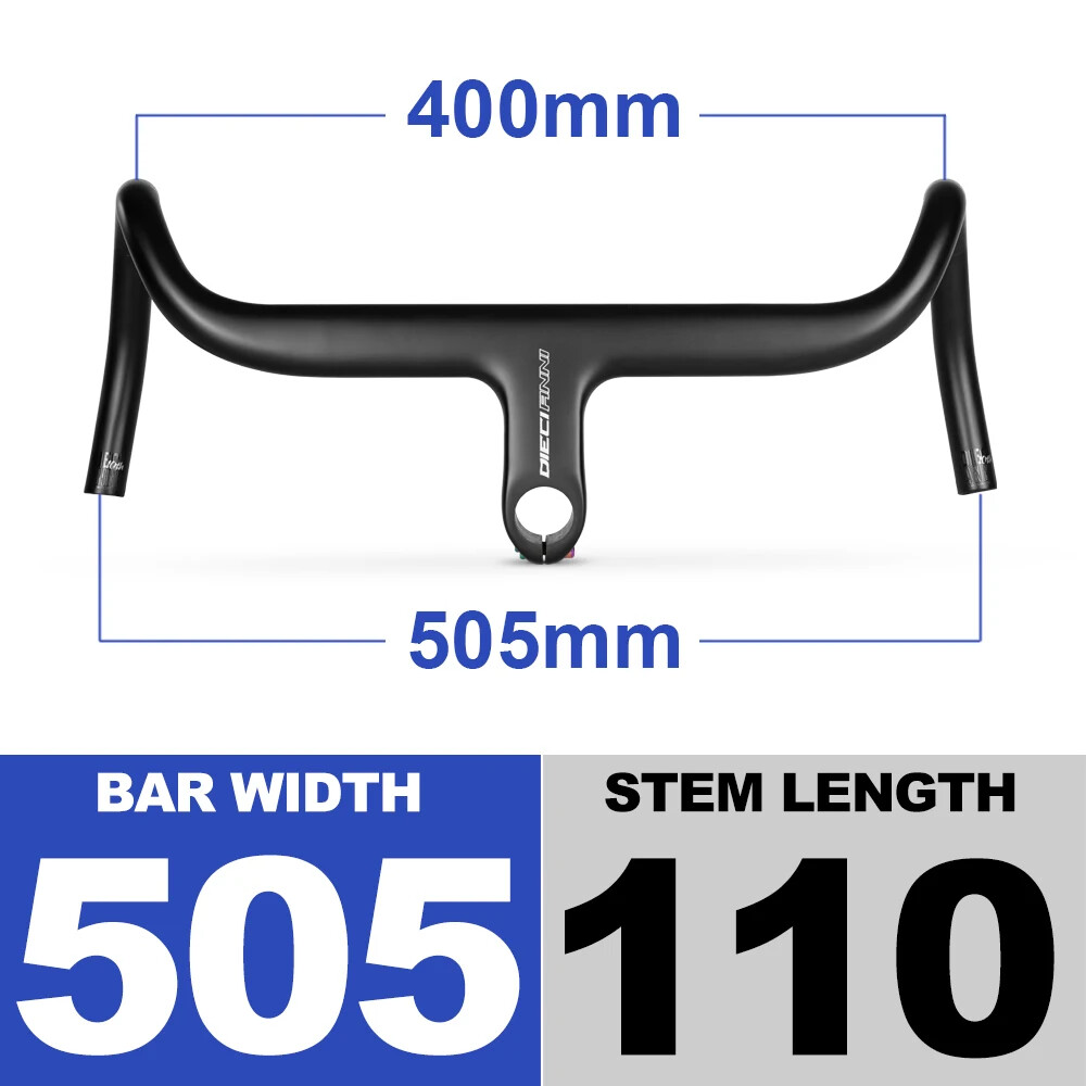 Carbon Gravel Bike Handlebar Internal Cable Integrated Handle OD2 DI2 Drop Bar