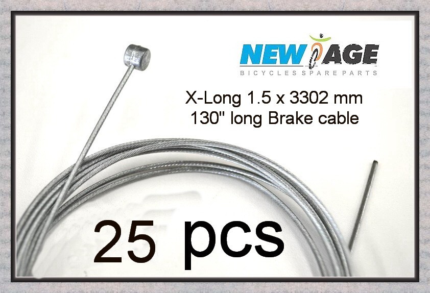 25pcs Lot X-Long 1.5 x 3302mm /130″ Brake Inner Cable Wire Tandem Recum Bicycle