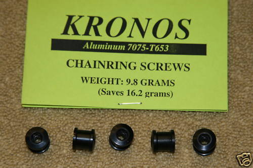 Kronos Aluminum Double Chainring Bolts Black – 5 pcs.