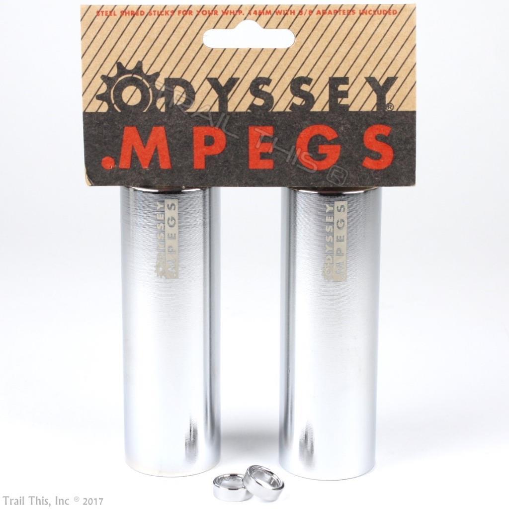 Odyssey MPEG 3-Position 4″ BMX Bike Pegs 14mm w/ 3/8″Adaptor 1-Pair – Chrome