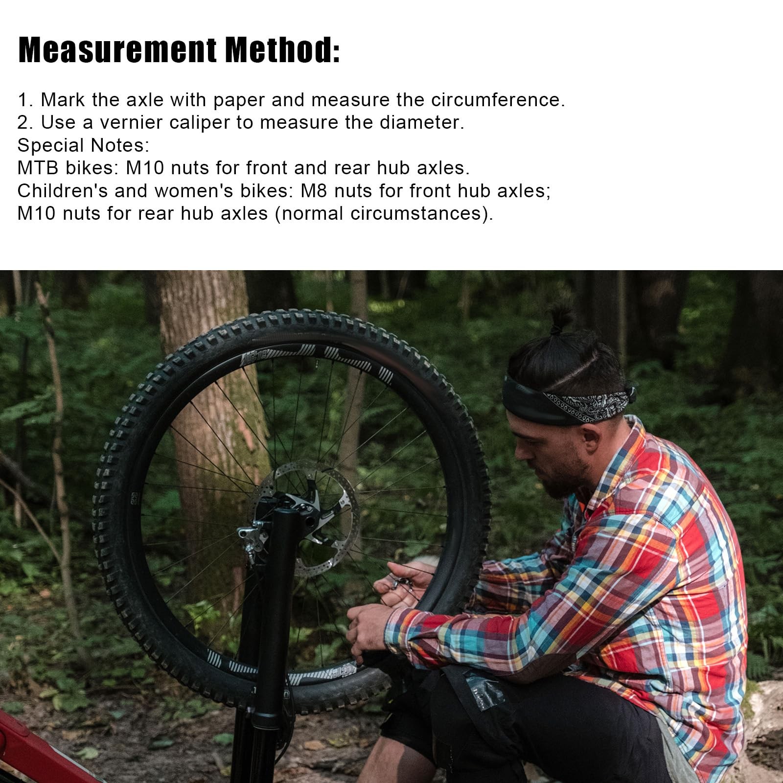 Bike Wheel Axle Nut and Bicycle Hub Safety Washer Kit, Flanged Nuts Parts Access