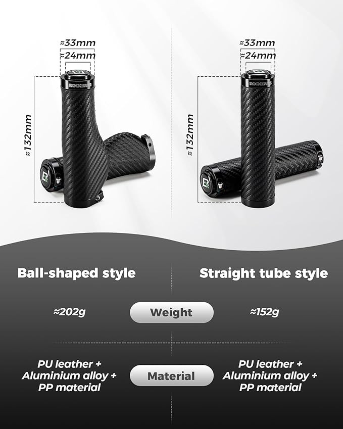 ROCKBROS Bike Handlebar Grips Ergonomic Double Lock-on Non-Slip Cushioned Grips