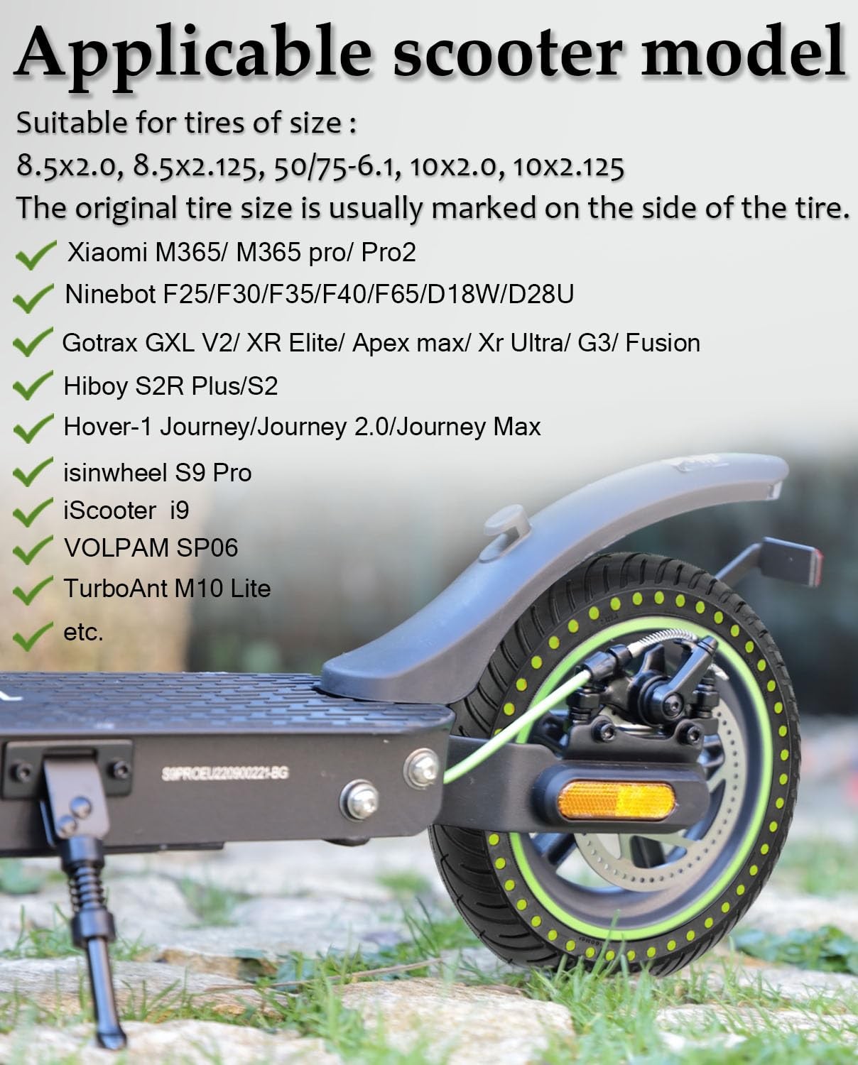 Felixstory 8.5X2 Inches Solid Tires8 1/2 X2 Tire Replacement For Electric