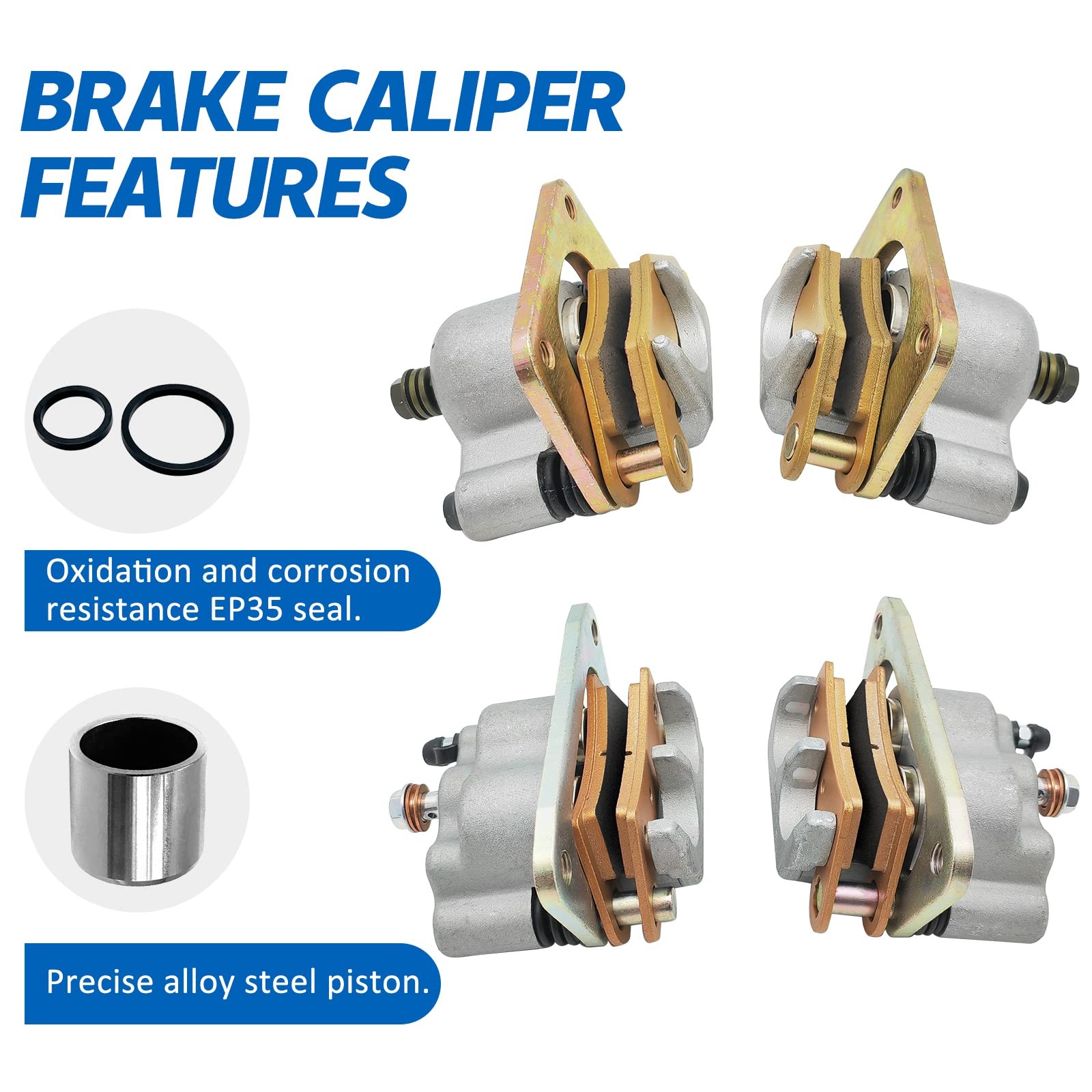 Front Rear Left Right Brake Calipers all Four for Polaris Side by Side RZR 80…