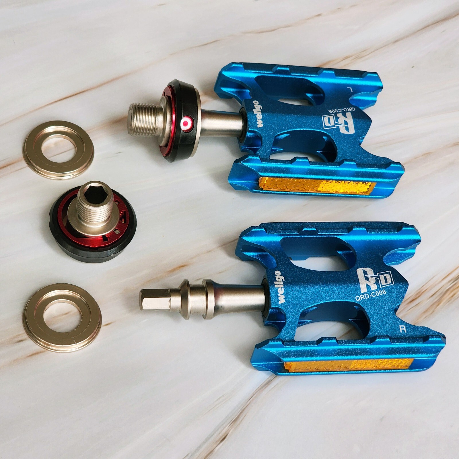 Wellgo QRDII C006 Removeable Pedals, Aluminum 6061 CNC, Blue – 1 pair
