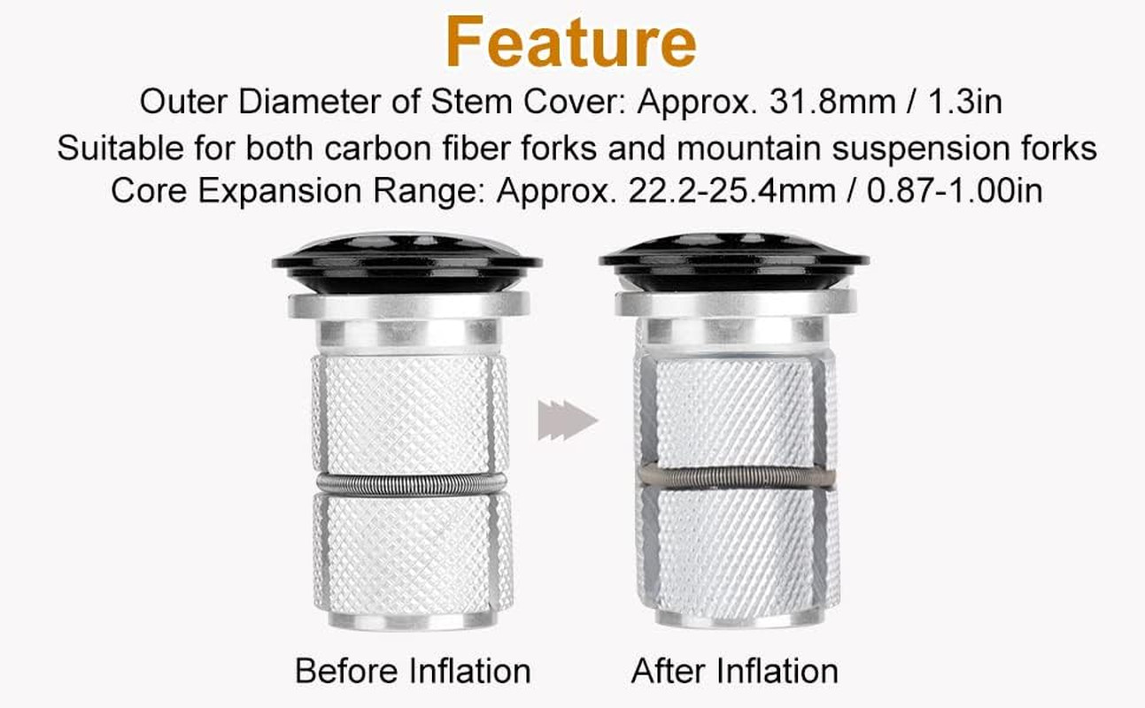 Bike Stem Headset Top Cap,Aluminum Alloy Bicycle Headset Top Cap Bike Fork Expa