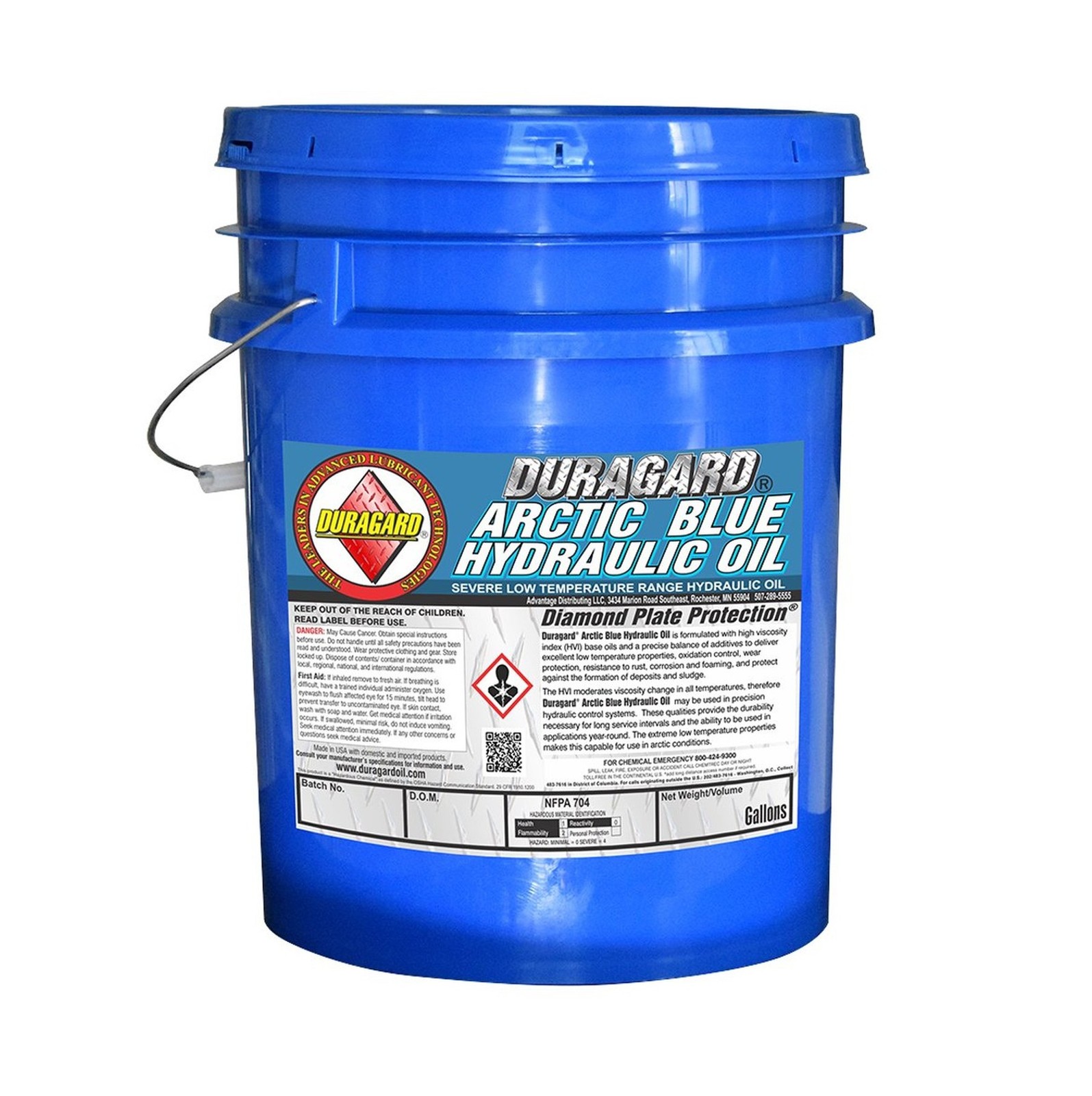 Duragard Arctic Blue Hydraulic Fluid – 5 Gallon Pail