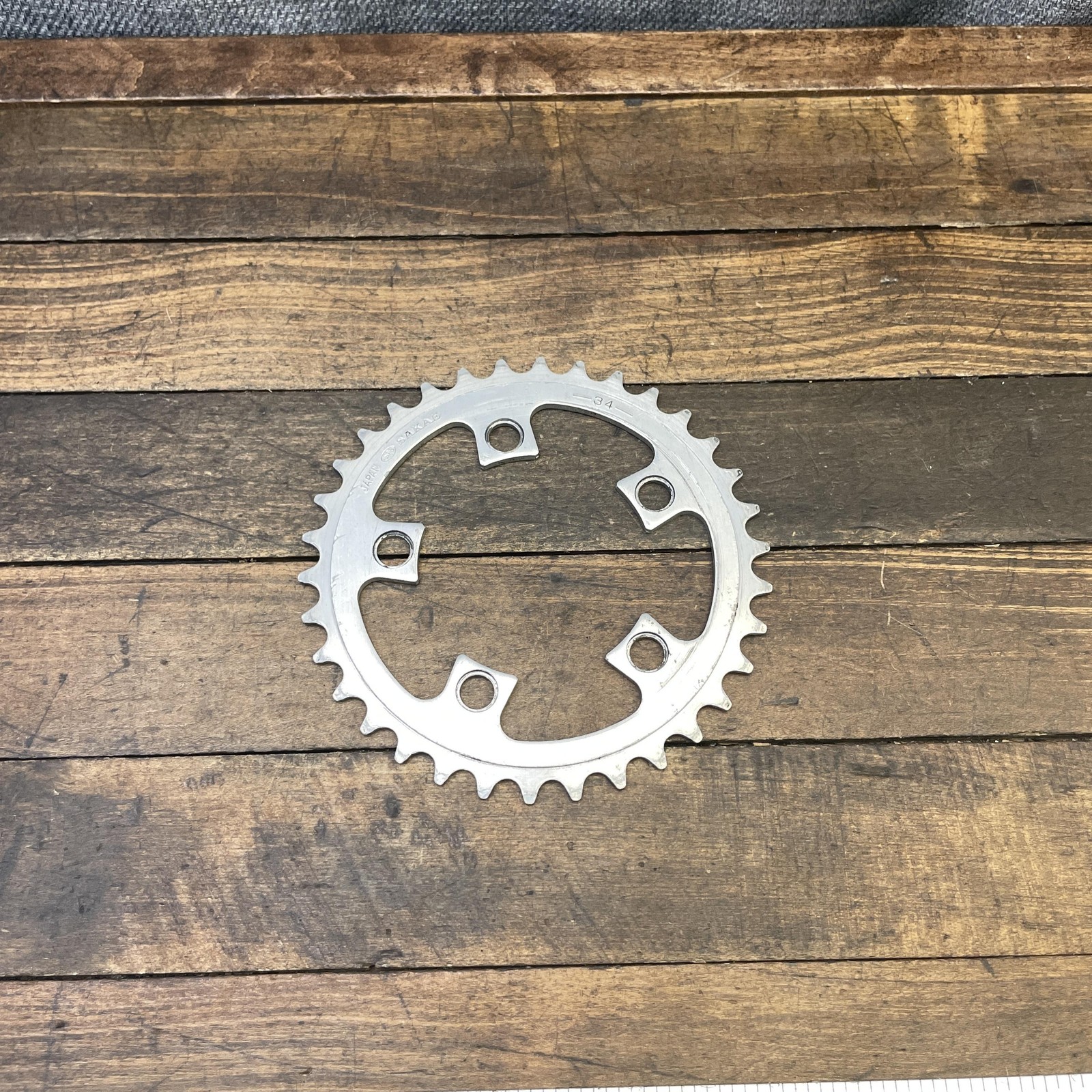Vintage SR Sakae 34t Chainring 86 BCD 34 Tooth Silver Alloy Japan Road Tour