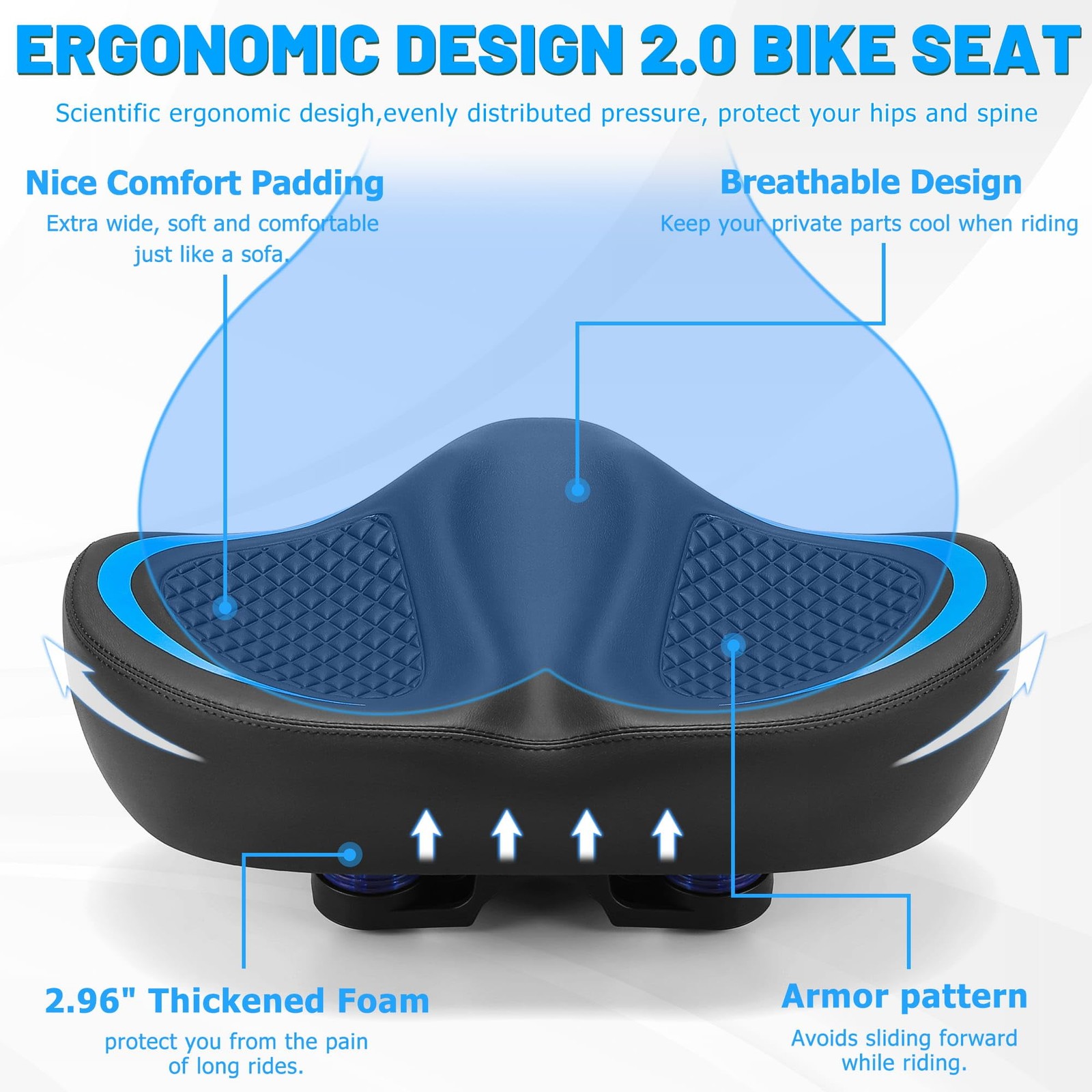 CDYWD New Noseless Bike Seat for Men Women Comfort, Extra Wide Soft Padded Bi…