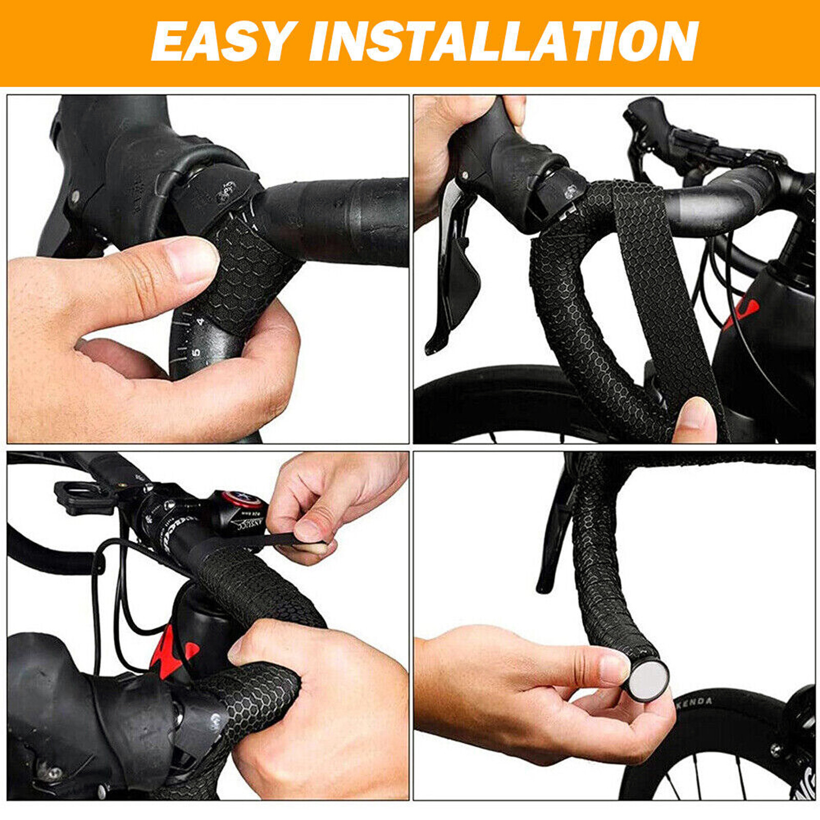 2Pcs Bicycle Handlebar Tape Non-Slip Silica EVA Road Bike Handle Bar Wrap Straps