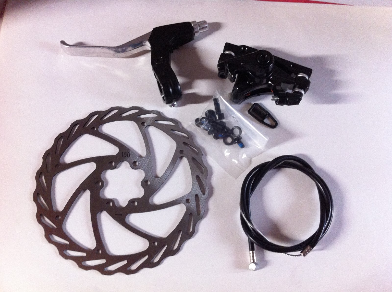 Bicycle Front DISC BRAKE SET 160mm ROTOR CALIPER CABLE Cruiser BMX MTB Bikes