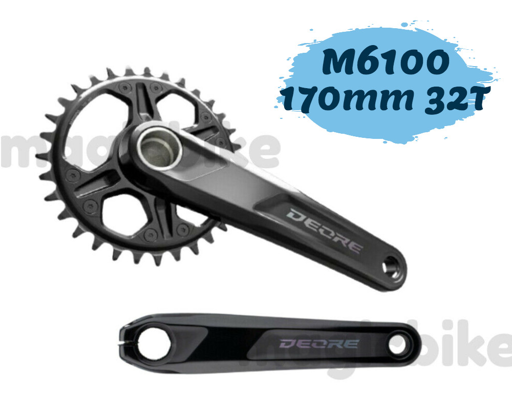 Shimano Deore FC-M6100 Crankset 170mm 32T 12-Speed Black New